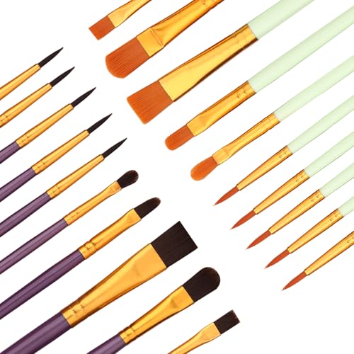 Rabbitale Pinsel-Set mit Nylonborsten für Öl-, Aquarell- und Acrylmalerei, ideal für Leinwand, Felsen und Nagelkunst, tolles Geschenk für Künstler, 20 Stück Rabbitale Pinsel-Set mit Nylonborsten für Öl-, Aquarell- und Acrylmalerei, ideal für Leinwand, Felsen und Nagelkunst, tolles Geschenk für Künstler, 20 Stück von Rabbitale