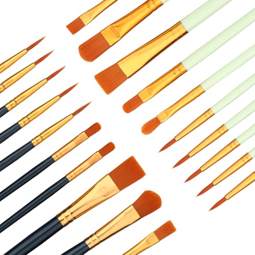 Rabbitale Pinsel-Set mit Nylonborsten für Öl-, Aquarell- und Acrylmalerei, ideal für Leinwand, Stein und Nagelkunst, tolles Geschenk für Künstler, Hellgrün und Schwarz, 20 Stück Rabbitale Pinsel-Set mit Nylonborsten für Öl-, Aquarell- und Acrylmalerei, ideal für Leinwand, Stein und Nagelkunst, tolles Geschenk für Künstler, Hellgrün und Schwarz, 20 Stück von Rabbitale