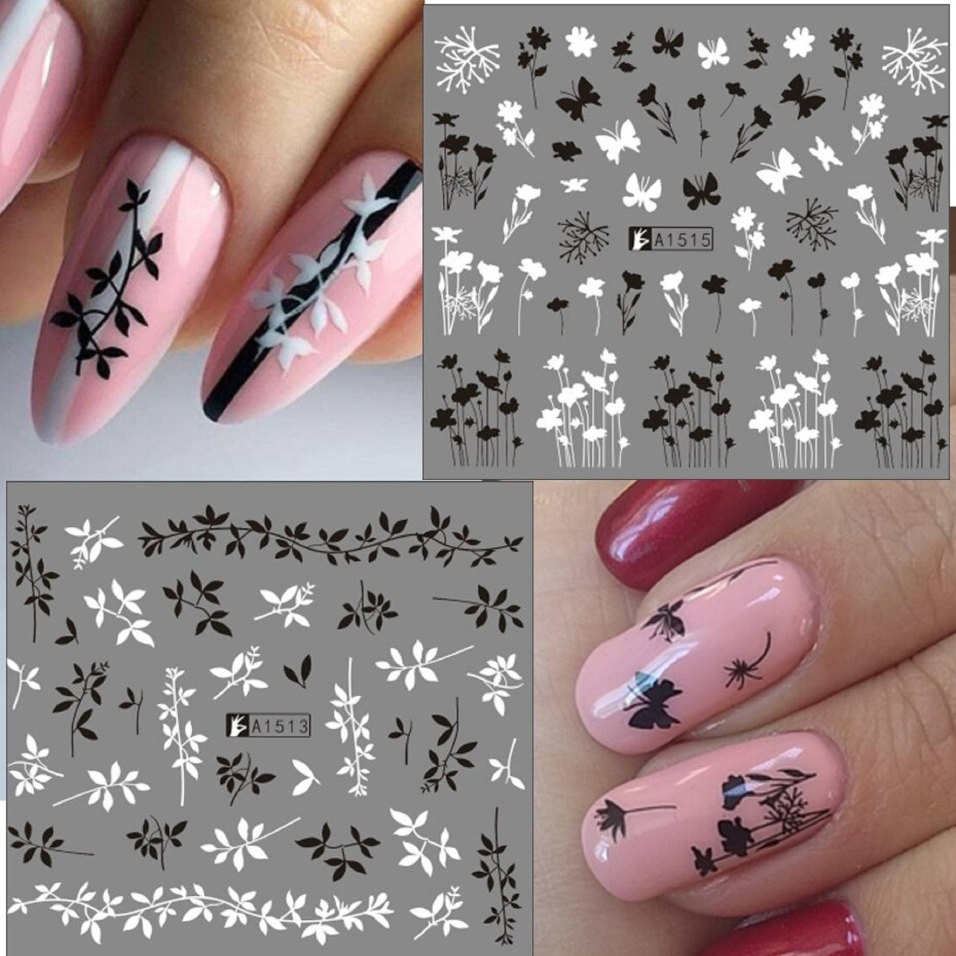 Nail Art Wasser Decals Aufkleber Transfers Schwarz Blatt Blätter Blumen Blütenblätter Floral Farn Schmetterlinge Schmetterling Rose Tulpen Löwenzahn Nail Art Wasser Decals Aufkleber Transfers Schwarz Blatt Blätter Blumen Blütenblätter Floral Farn Schmetterlinge Schmetterling Rose Tulpen Löwenzahn von RachelsNailsByRachel