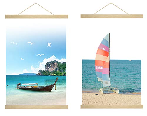 Radezon A1 Posterleiste Posterschiene Poster, Magnet Magnetische Holz Poster Aufhänger Halter Rahmen Leisten Bild Bilder Bilderleiste Bilderrahmen 61x90 61x91.5 61x40(61cm, Natur, 2 Packungen) von Radezon