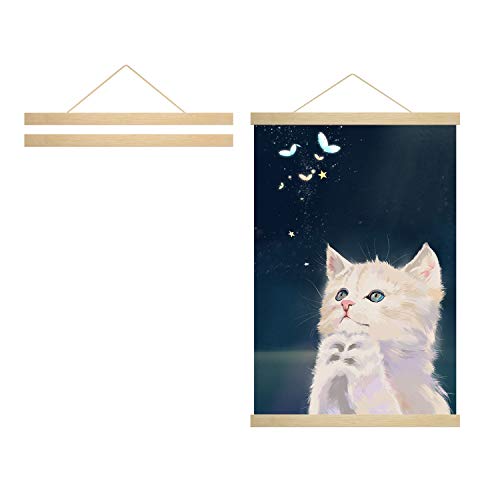 Radezon A5 Bilderrahmen, Posterleiste Posterschiene Posterleisten, Magnet Magnetische Holz Poster, bilderrahmen, Bilderleiste Posterhänger für Bilder, Poster, Schlafzimmer(21cm, natur) von Radezon