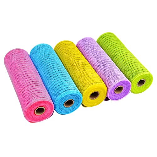 RadianceBiz 5 Rollen Dekor Mesh Band 6 "X10yds Metallic für Halloween Kränze Girlanden, 5St, 10 Meter RadianceBiz 5 Rollen Dekor Mesh Band 6 "X10yds Metallic für Halloween Kränze Girlanden, 5St, 10 Meter von RadianceBiz