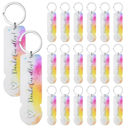 20 Stück Acryl Einkaufswagenchip Schlüsselanhänger Abziehbar Einkaufschip Schlüsselanhänger,Einkaufswagenlöser Geschenk für Hochzeiten, Abschluss, Taufen, Geburtstage Feiern (Danke für Alles) von Radianeroryi