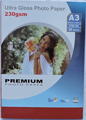 Fotopapier A3, 230 g/m², glänzend, 40 Blatt von Radinks