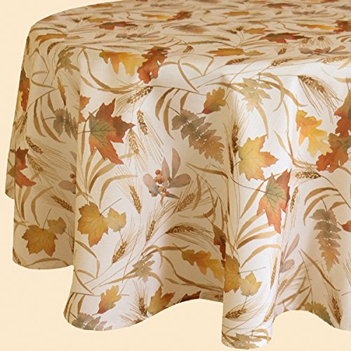 Ø 170 cm Runde Decke - Textildruck Motiv ''Herbstlaub'' von Raebel OHG