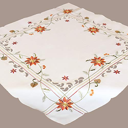 Raebel - Mitteldecke - Ecru-bunt Stickerei Weihnachtsstern - (85x85 cm) von Raebel OHG