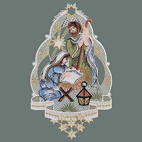 Raebel OHG Fensterbild Plauener Stickerei Krippe (inkl. Saughalter) von Raebel OHG