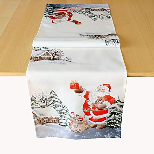 Raebel OHG Tischwäsche Druckmotiv Weihnachtsmann bunt Weihnachten Winter (40 x 140 cm) von Raebel OHG