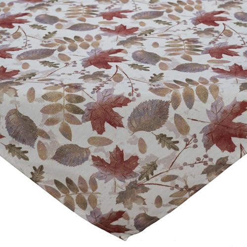 Tischdecke Druckdesign Blätter Allover mit Goldlurex Mitteldecke (85 x 85 cm) von Raebel OHG