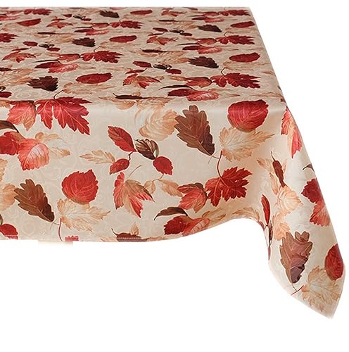 Tischdecke Mitteldecke Tafeltuch Herbst Jacquard Struktur mit Blättern (110 x 160 cm) von Raebel OHG