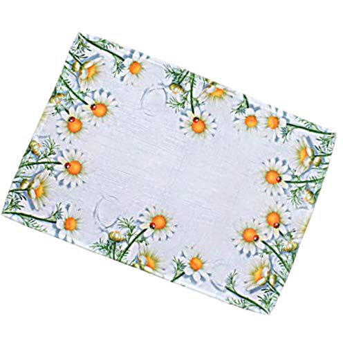 Raebel Tischdecke Mitteldecke Sommer Deko Tischdeko Bedruckt Kamillenblüten Pflegeleicht Polyester (35 x 50 cm) von Raebel