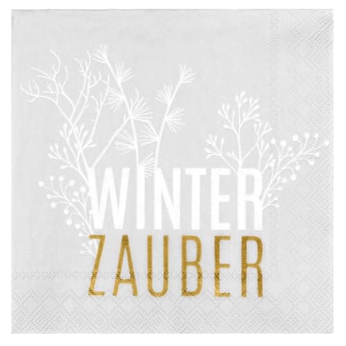 Räder 2-lagige Cocktailserviette Winterzauber - rot, grün, weiß - Papier von Räder