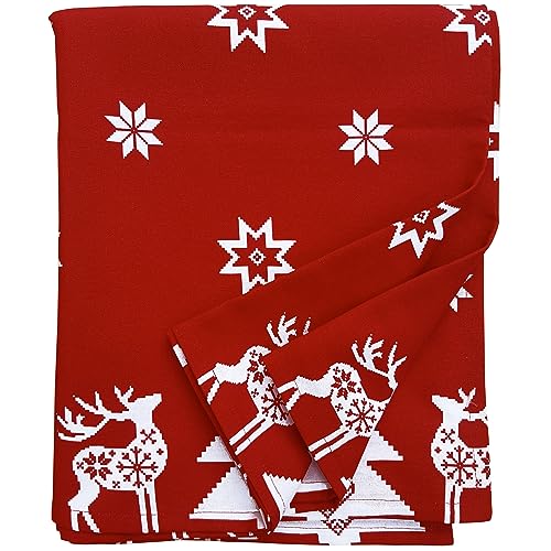 Ragged Rose Tessa Tanne Tischdecke, Baumwolle, Roter Weihnachtsstern, 140 x 230 cms Ragged Rose Tessa Tanne Tischdecke, Baumwolle, Roter Weihnachtsstern, 140 x 230 cms von Ragged Rose
