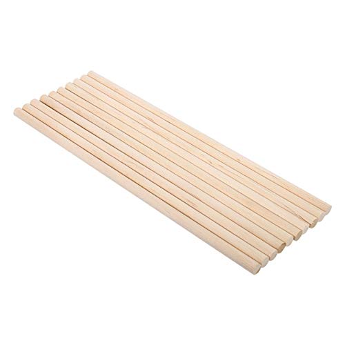 10 Stück Holzstäbchen lange Holzstäbchen aus Naturholz Holzstab für DIY Kunst Handwerk (10 mm x 30 cm) von Raguso