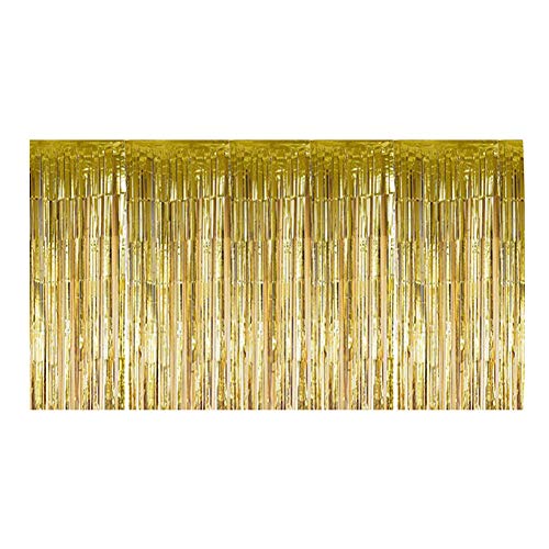 Raguso Metallic Quaste Lametta Tischrock Quaste Tisch Rock Gras Tisch Röcke für Geburtstag Hochzeitsfeier Geburtstag Hochzeitsfeier Dekoration(Golden) von Raguso