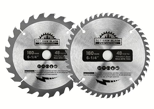 Raheem Kreissägeblatt, 2 Stück, 115 mm und 165 mm, Hartmetall-Sägeblatt, 11,4 cm, 16,5 cm, Kreissägeblatt, 24/48 Zähne für Holzbearbeitung, Trennscheibe, Holz, Kunststoff, Legierung Raheem Kreissägeblatt, 2 Stück, 115 mm und 165 mm, Hartmetall-Sägeblatt, 11,4 cm, 16,5 cm, Kreissägeblatt, 24/48 Zähne für Holzbearbeitung, Trennscheibe, Holz, Kunststoff, Legierung von Raheem
