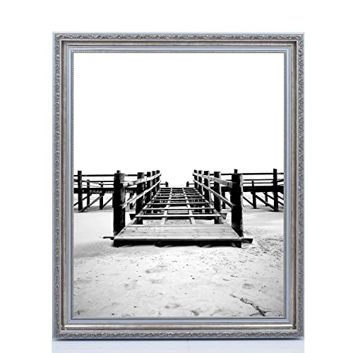 Bilderrahmen Fotorahmen 30x40 cm Silber bilderrahmen zum aufhängen Holz Picture Frames Farbe und 40 verschiedene Größen wählbar ohne Passepartout Rahmen Athen von Rahmengalerie24