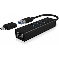 RaidSonic ICY BOX® USB-Hub Icy Box IB-HUB1419-LAN 4-fach schwarz von RaidSonic ICY BOX®