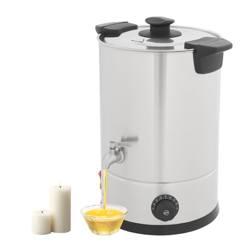 RainWeel Wachsschmelzer 8L/10L/12L Wachsschmelzgerät 1800W Elektrisch Wachsschmelztopf Edelstahl Kerzenwachsschmelzer 30-110°C (12 L) von RainWeel