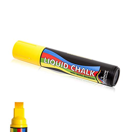 Kreidemarker Liquid Chalk Marker Pen Gelb - 15 mm Breite Feder von Rainbow Chalk Markers Ltd