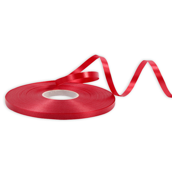Geschenkband in rot satiniert aus Kunststoff, 50 Meter auf Rolle von Rainbow GmbH