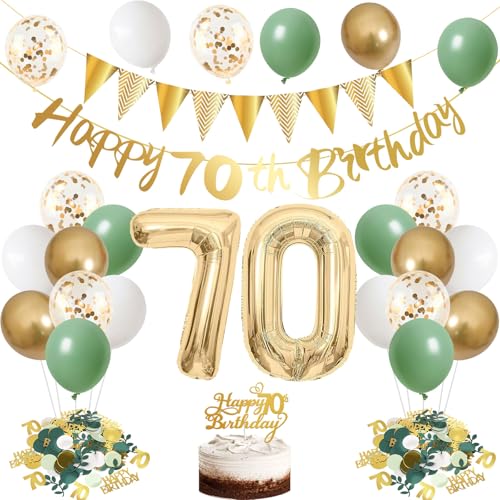 70. Geburtstag Deko Frau Mann,Deko 70 Geburtstag Avocado Grün,70 Luftballons Geburtstag Grün Weiß Gold Luftballons mit Banner Dekorationen,Konfetti 70 Geburtstag Deko Grün für 70 jahre Geburtstagsdeko 70. Geburtstag Deko Frau Mann,Deko 70 Geburtstag Avocado Grün,70 Luftballons Geburtstag Grün Weiß Gold Luftballons mit Banner Dekorationen,Konfetti 70 Geburtstag Deko Grün für 70 jahre Geburtstagsdeko von Rainllon