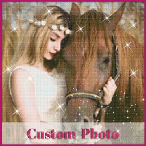 Rainsar Diamond Painting Eigenes Foto, Diamond Painting Personalisiert, Diamond Painting Selbst Gestalten, 5D Diamant Painting Personalisiertes Bilder, Quadratischer Diamant, 30x50cm von Rainsar