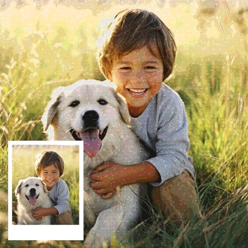 Rainsar Diamond Painting Eigenes Foto,Personalisiert Diamant Painting,Diamond Painting Bilder Kunst, Benutzerdefinierte Geschenke Full Diamant Bilder Home Decor,Runder Drill,70x80cm von Rainsar