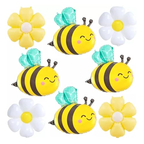 8 Stück Luftballons Gänseblümchen Bienen, Bienenballons Blumenballons Folienballon Geburtstag, Gänseblümchen Luftballon Bienen Deko Helium Ballon, Geburtstagsdeko für Mädchen Junge 8 Stück Luftballons Gänseblümchen Bienen, Bienenballons Blumenballons Folienballon Geburtstag, Gänseblümchen Luftballon Bienen Deko Helium Ballon, Geburtstagsdeko für Mädchen Junge von Rainway
