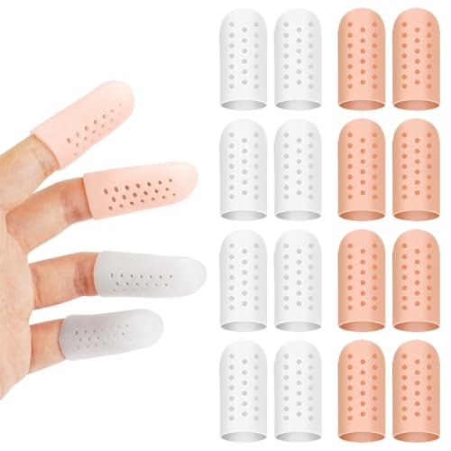 16 Stück Fingerschutz Silikon Gel Fingerlinge, Fingerlinge Silikon Fingerschutz, Atmungsaktives Fingerkuppenschutz, Fingerkappen, Gel Fingermanschetten für Ekzem Arthritis Rissige Hände 16 Stück Fingerschutz Silikon Gel Fingerlinge, Fingerlinge Silikon Fingerschutz, Atmungsaktives Fingerkuppenschutz, Fingerkappen, Gel Fingermanschetten für Ekzem Arthritis Rissige Hände von Rairsky