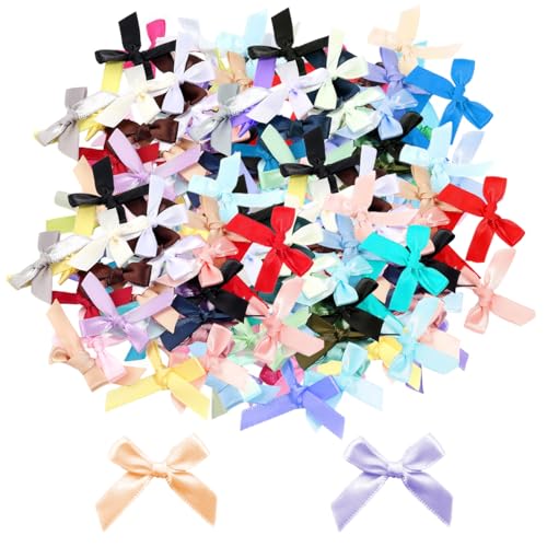 200 Stück Mini Schleifen zum Basteln, 3.5 * 2.5cm Kleine Gepunktete Deko Satinband Schleifen, Bunt zum Nähen, Heimwerken, Basteln, Hochzeit Dekoration von Rairsky