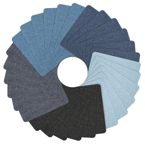 30 Blatt Jeans Hochwertige Qualität Flicken zum Aufbügeln Innen,Bügelflicken Jeans Aufbügelflicken 12,5 x 9,5 CM,Selbstklebenden Textil Patches Stoff Denim,für Kleidung Lochreparatur und Dekoration von Rairsky