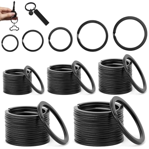 50 Stück Runde Schlüsselringe Schwarz 15mm/20mm/25mm/28mm/30mm Schlusselanhänger, Kleine Schlüsselringe Edelstahl Kreis Spaltringe, Flacher Split Ring für Autoschlüssel, Haus, Büro Schlüssel Zubehör 50 Stück Runde Schlüsselringe Schwarz 15mm/20mm/25mm/28mm/30mm Schlusselanhänger, Kleine Schlüsselringe Edelstahl Kreis Spaltringe, Flacher Split Ring für Autoschlüssel, Haus, Büro Schlüssel Zubehör von Rairsky