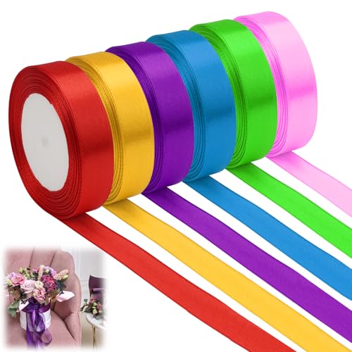 6 Farben Seidenband, 20mm x 22m Seidenbänder Bunte Bänder, Geschenkband Satin, Wetterfeste Bänder für Maibaum, Geeignet für Kuchendekorationen, Bastelarbeiten, Geschenkverpackungen, Fabric Ribbons 6 Farben Seidenband, 20mm x 22m Seidenbänder Bunte Bänder, Geschenkband Satin, Wetterfeste Bänder für Maibaum, Geeignet für Kuchendekorationen, Bastelarbeiten, Geschenkverpackungen, Fabric Ribbons von Rairsky