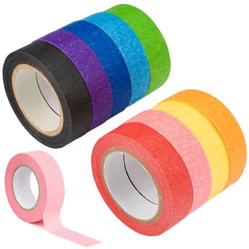 Rairsky 9 Rollen Kreppband Bunt Abklebeband Washi Tape Set,15mm x 12m Masking Painters Tape Washitape Buntes Farbiges Klebeband Bunt für Scrapbooking, Kinder, Alle DIY Begeisterten von Rairsky