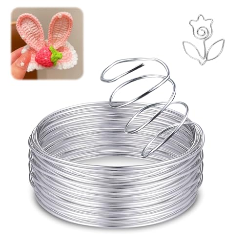 3 mm x 20 m Aluminium Basteldraht mit Kunststoffbeschichtung, Weicher Aluminium Schmuckdraht, Draht Biegsamer Aluminiumdraht Vorgedreht, Aludraht zum Basteln für DIY Skulpturen, Kranzherstellung von Rairsky
