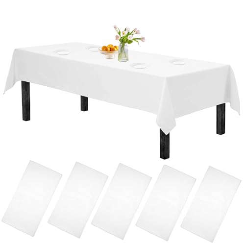 Einweg Tischdecke Weiß, 137 cm x 274 cm Einmal Tischdecke Kunststoff Rechteckig, Wasserabweisende Tischdecke, Tischdecken für Gartentische, Geeignet für Geburtstag, Hochzeit, Party, Picknick Einweg Tischdecke Weiß, 137 cm x 274 cm Einmal Tischdecke Kunststoff Rechteckig, Wasserabweisende Tischdecke, Tischdecken für Gartentische, Geeignet für Geburtstag, Hochzeit, Party, Picknick von Rairsky