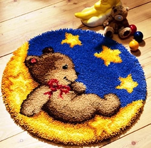 Raixleb Latch Hook Kits Knüpfteppich für Kinder und Erwachsene zum Selber Knüpfen DIY Teppich 51x 51 cm Bär Raixleb Latch Hook Kits Knüpfteppich für Kinder und Erwachsene zum Selber Knüpfen DIY Teppich 51x 51 cm Bär von Raixleb