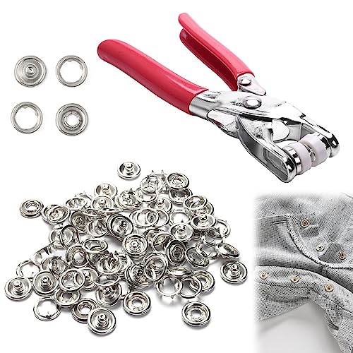 100Pcs Druckknöpfe Set, Druckknöpfe Ohne Nähen Druckknöpfe Mit Zange Druckknopf Set Mit Zange Für Planen, Schiffe, Möbel, Segeltuch, Autozelte von Rakiuty