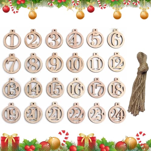 Adventskalender zum Basteln Zahlen Holzanhänger Runder Holzziffern Weihnachtsanhänger 1-24 Weihnachten Countdown Zahlen,Nummer Holzkalender,für Weihnachten Kalender zum Selber Basteln und Verzieren Adventskalender zum Basteln Zahlen Holzanhänger Runder Holzziffern Weihnachtsanhänger 1-24 Weihnachten Countdown Zahlen,Nummer Holzkalender,für Weihnachten Kalender zum Selber Basteln und Verzieren von Rakiuty