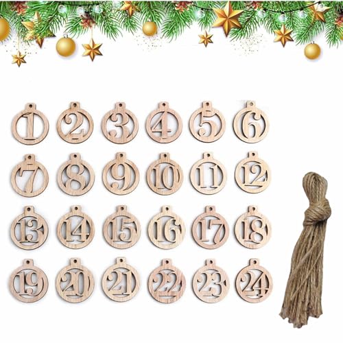 Adventskalender zum Basteln Zahlen Holzanhänger Runder Holzziffern Weihnachtsanhänger 1-24 Weihnachten Countdown Zahlen Geschenkanhänger,für Weihnachten Kalender zum Selber Basteln und Verzieren Adventskalender zum Basteln Zahlen Holzanhänger Runder Holzziffern Weihnachtsanhänger 1-24 Weihnachten Countdown Zahlen Geschenkanhänger,für Weihnachten Kalender zum Selber Basteln und Verzieren von Rakiuty