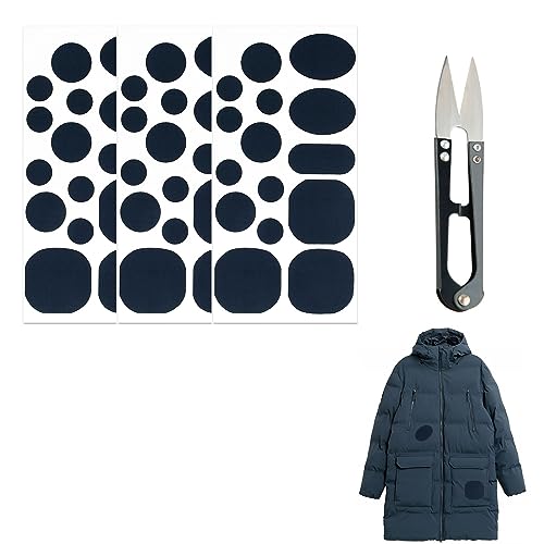 Daunenjacken-Flicken aus Nylon,Daunenjacke Reparaturflicken,Daunenjacke Flicken Reparaturset,3 Blatt Daunenjacke Reparatur Patches (Marineblau) von Rakiuty