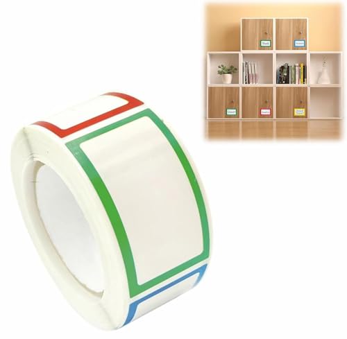 Etiketten Selbstklebend,Namensaufkleber Etiketten Selbsteklebend,Selbstklebende Aufkleber für Schule,Selbstklebende Bunte Grenz Name Tag Stickers,Farbige Selbstklebeetiketten von Rakiuty