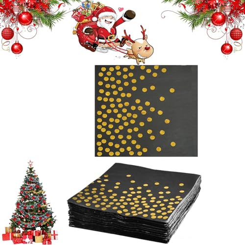 Goldfolie Party-serviette Schwarz,Servietten,Foiled Papierservietten Paper Napkins,Servietten Schwarz Gold,Geburtstagsdeko Servietten,für Party Hochzeit Weihnachten Silvester,20 Stück Goldfolie Party-serviette Schwarz,Servietten,Foiled Papierservietten Paper Napkins,Servietten Schwarz Gold,Geburtstagsdeko Servietten,für Party Hochzeit Weihnachten Silvester,20 Stück von Rakiuty