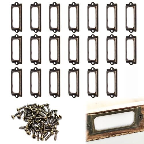 Vintage Metall Etikettenrahmen,Ziehgriffe Etikettenhalter Griffe,Metall Etikettenhalter Etikettenrahmen,Vintage Metall Bronze Etikettenhalter,Metall Etikettenhalter,mit Schraube,20 Stück,60 x 17 mm Vintage Metall Etikettenrahmen,Ziehgriffe Etikettenhalter Griffe,Metall Etikettenhalter Etikettenrahmen,Vintage Metall Bronze Etikettenhalter,Metall Etikettenhalter,mit Schraube,20 Stück,60 x 17 mm von Rakiuty