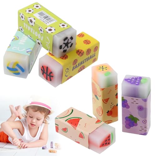 Radiergummi Kinder Set,Radiergummi Set,Radiergummi Schule,Radiergummi Kinder Schule,Radiergummi Kinder Mitgebsel,Fruchtgeschmack Radiergummi Set,Fruchtgeschmack Duftender Radiergummi Set von Rakiuty