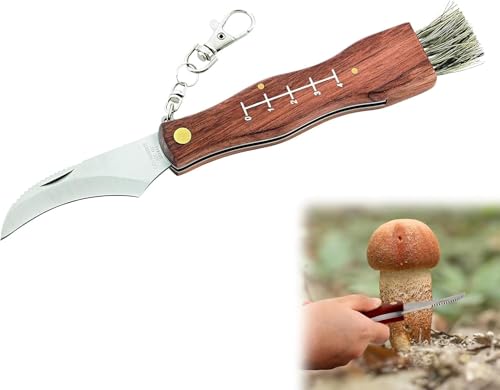Rakiuty Pilzmesser,Pilzmesser Braun,Pilzmesser mit Bürste,Schwammerlmesser mit Pinsel,Klappbares Schwammerlmesser,Kleines Taschenmesser,Edelstahl Pilzsammler Messer,Champignon Trüffel Taschenmesser Rakiuty Pilzmesser,Pilzmesser Braun,Pilzmesser mit Bürste,Schwammerlmesser mit Pinsel,Klappbares Schwammerlmesser,Kleines Taschenmesser,Edelstahl Pilzsammler Messer,Champignon Trüffel Taschenmesser von Rakiuty