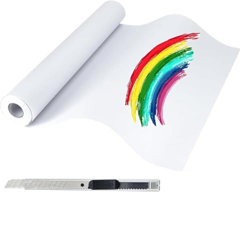 Rolle Zeichenpapierrolle,Malpapier Rolle Kinder,Weiß Malpapier für Kinder Kleinkinder,Lang Zeichenpapier Skizzenpapier Rolle,Schnittmusterpapier Tracing Paper Skizzenrolle,Zeichenpapier Rolle von Rakiuty