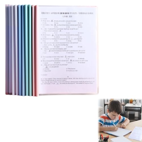Transparente Schiebe Ordner,A4 Transparente Dokumentenordner,Ordnerschieber,A4 Bericht Abdeckungen,Bericht Abdeckungen Ordner mit U Schiebe Bar (Helle Farbe) von Rakiuty