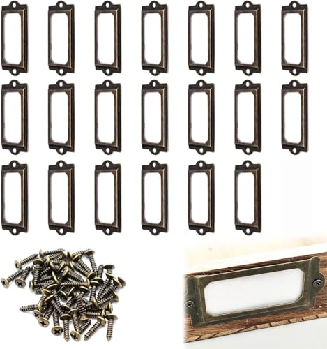 Vintage Metall Etikettenrahmen,Ziehgriffe Etikettenhalter Griffe,Metall Etikettenhalter Etikettenrahmen,Vintage Metall Bronze Etikettenhalter,Metall Etikettenhalter,mit Schraube,20 Stück (83 x 32 mm) Vintage Metall Etikettenrahmen,Ziehgriffe Etikettenhalter Griffe,Metall Etikettenhalter Etikettenrahmen,Vintage Metall Bronze Etikettenhalter,Metall Etikettenhalter,mit Schraube,20 Stück (83 x 32 mm) von Rakiuty